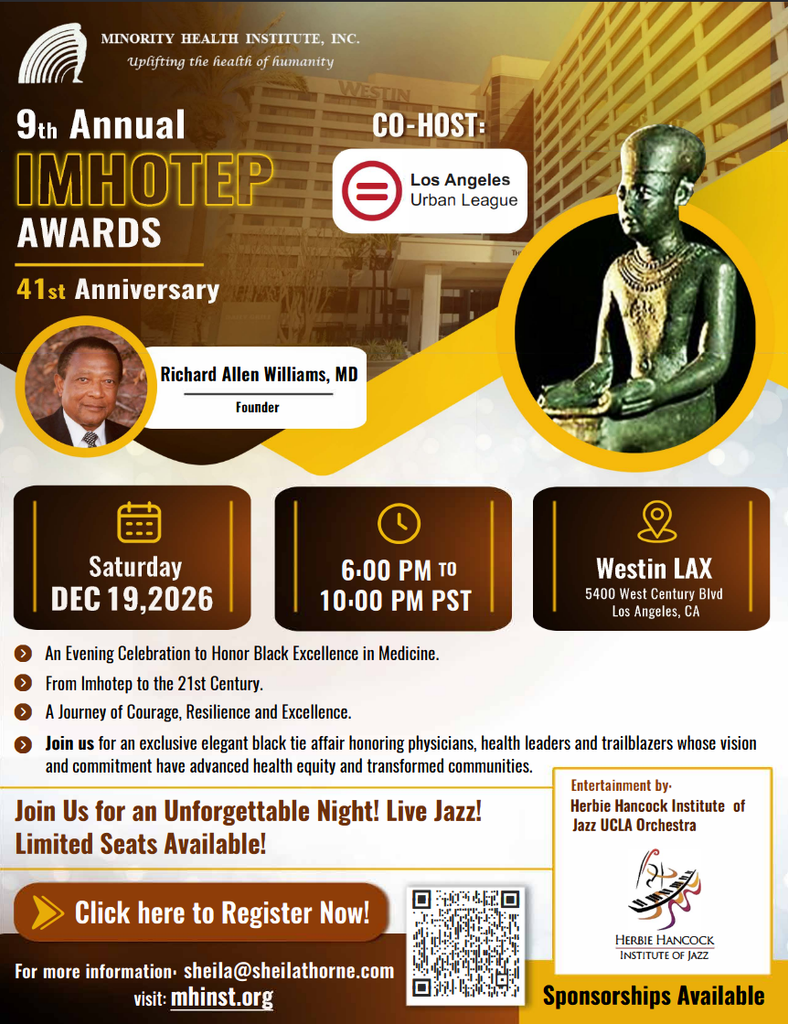 9th Annual Imhotep Awards flyer - Dec 19th at the Westin LAX